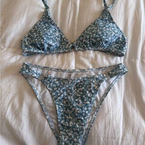 Floral Blue Women's Bikini